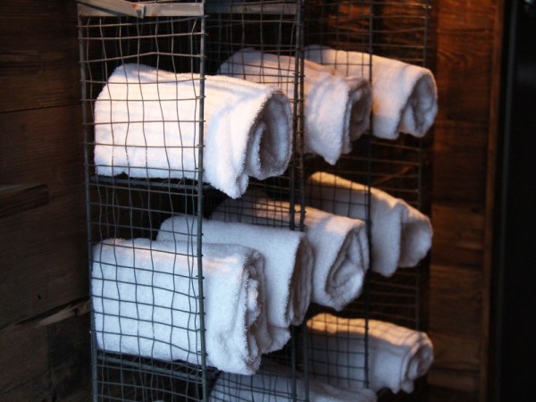 Handtücher in der Textilsauna