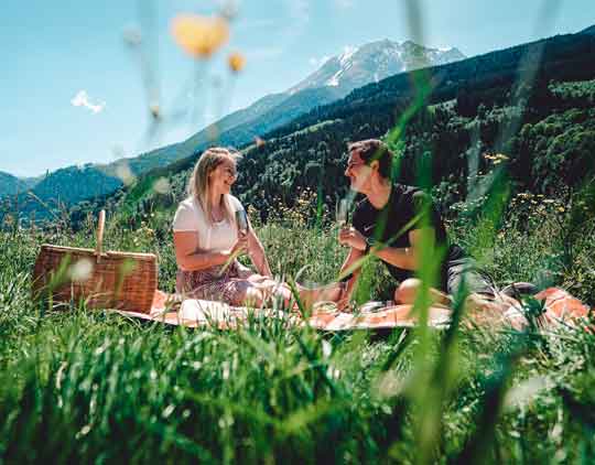 Picknick mit Bergblick